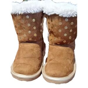 True Craft Girls‎ Brown Star Faux Suede Fur Lined Bow Boots